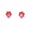 Spray Paint ABS Plastic Imitation Pearl Beads MACR-N013-001H-2
