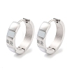 304 Stainless Steel Pave Clear Cubic Zirconia Huggie Hoop Earrings EJEW-C096-22P-1