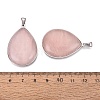 Natural Rose Quartz Pendants GG-N003-01A-P-3