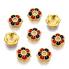 6-Petal Alloy Enamel Bead Caps X1-ENAM-TAC0023-06-2