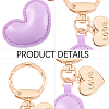 1Pc Imitation Leather Heart Keychain KEYC-CL0001-14B-5
