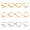 12Pcs 3 Colors Alloy Leafy Branch Open Cuff Finger Rings Set for Women RJEW-HY0001-02-1
