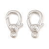 Brass Micro Pave Clear Cubic Zirconia Swivel Lobster Claw Clasps KK-P353-01P-1