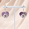 Natural Amethyst & 304 Stainless Steel Hoop Earrings for Women EJEW-G475-04P-09-2
