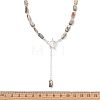 Natural Paua Shell and Brass and 304 Stainless Steel Curb Chains Necklaces NJEW-JN06197-4