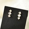 Brass Micro Pave Clear Cubic Zirconia Stud Earrings EJEW-R016-26G-14-2