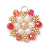 TOHO Glass Seed Beaded Pendants PALLOY-MZ01276-03-1