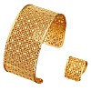 Geometric Filigree Zinc Alloy Cuff Bangles & Rings Sets for Women WG9AF22-01-3