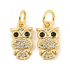 Rack Plating Brass Micro Pave Clear Cubic Zirconia Pendants KK-B093-02E-G-1