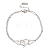 Brass Micro Pave Clear Cubic Zirconia Cable Chain Double Layers Bracelets BJEW-C155-02P-4