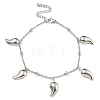 Non-Tarnish 304 Stainless Steel Charm Bracelets for Women BJEW-P334-13B-P-1