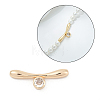 Brass Micro Pave Clear Cubic Zirconia Toggle Clasps Parts KK-U051-05G-1