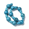 Synthetic Turquoise 3-Hole Guru Bead Strands G-K149-47-2