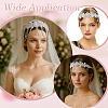 2Pcs 2 Styles Flower Forehead Crystal Rhinestone Headbands OHAR-ME0001-17-5