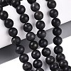 Natural Black Gold Gemstone Beads Strands G-Q601-13A-09-1