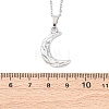 Texture Moon 304 Stainless Steel Pendant Necklaces NJEW-H059-13P-5