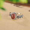 Oval Natural Red Agate Finger Rings WG8AEAC-02-1