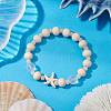 3 Pcs Synthetic Turquoise & Wood & Glass Beaded Stretch Bracelets for Boys Girls BJEW-JB11127-4