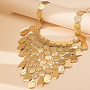 Women's Exaggerated Alloy Sequins Disc Chandelier Statement Necklaces WG21D3D-01-4