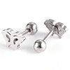 Tarnish Resistant 201 Stainless Steel Barbell Cartilage Earrings EJEW-R147-16-3