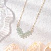 Natural Green Aventurine Faceted Round Beaded Arrow Pendant Brass Cable Chain Necklaces NJEW-TA00207-02-1