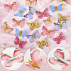 18Pcs 6 Styles Cloth Butterfly Alligator Hair Clip OHAR-GF0001-39-6
