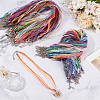 100Pcs 20 Colors Waxed Cord and Organza Ribbon Necklace Making NCOR-CY0001-01-4