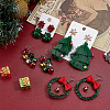 4 Pairs 4 Style Christmas Theme Bell & Bowknot Alloy Dangle Earrings EJEW-AN0001-98-7