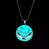 Luminous Glow in the Dark Alloy Halloween Bat Pendant Nekclaces PW-WG387DD-03-1