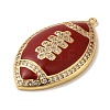 Rack Plating Brass Enamel with Cubic Zirconia Pendant KK-A229-32G-06-2