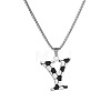 201 Stainless Steel Soccer Initial Pendant Necklacess for Men Women WG63E1E-19-1