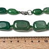 Dyed Natural Agate Cuboid Graduated Beaded Necklaces with Alloy Clasps NJEW-C113-01J-5