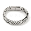 Tarnish Resistant 201 Stainless Steel Wheat Chain Bracelets with Magnetic Clasps for Women and Men BJEW-F473-06P-01-1