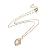 Brass Micro Pave Clear Cubic Zirconia Pendant Necklaces NJEW-R256-12-2