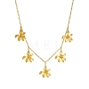 304 Stainless Steel Flower Multi Pendant Bib Necklaces for Women WG4B855-01-6