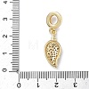Brass Micro Pave Clear Cubic Zirconia Sea Animals European Dangle Charms KK-Z143-02G-03-3