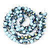 Electroplate Opaque Glass Beads Strands EGLA-A034-P6mm-S16-2