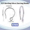 5 Pair 925 Sterling Silver Earring Hooks STER-BBC0002-01-2