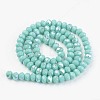 Electroplate Opaque Solid Color Glass Beads Strands EGLA-A034-P8mm-L15-2