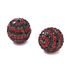 Stripe Pattern Polymer Clay Rhinestone Beads CLAY-NH0001-01-3
