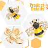 12Pcs Bees Iron Rhinestone Lapel Pin Brooches JEWB-CA0001-78-4