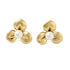 304 Stainless Steel with Plastic Imitation Pearl Stud Earrings for Women EJEW-G396-01G-1