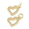 Valentine's Day Brass Micro Pave Clear Cubic Zirconia Charms CU-E003-17G-A-1