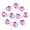 Transparent Spray Painted Glass Beads GLAA-R211-02-B06-1