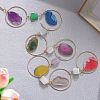 Iron & Brass & Crystal Glass Sun Catcher Pendants HJEW-K049-07-2