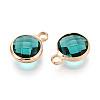 Golden Tone Brass Glass Charms GLAA-ZX008-24G-G-2