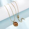 Brass Enamel Pendant 304 Stainless Steel Round Snake Chain Necklaces for Women KK-CBA3D94-01B-G-2