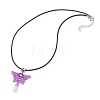 Glass Seed Beads Beaded Butterfly Pendant Necklaces NJEW-MZ00083-03-4