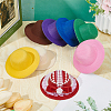  8Pcs 8 Colors EVA Cloth Round Fascinator Hat Base for Millinery AJEW-NB0005-58-3