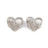 Heart Brass Micro Pave Clear Cubic Zirconia Beads KK-K340-43P-1